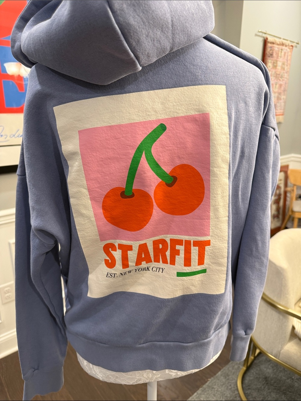 STARFIT Lavender Hoodie with Orange Logo Tag